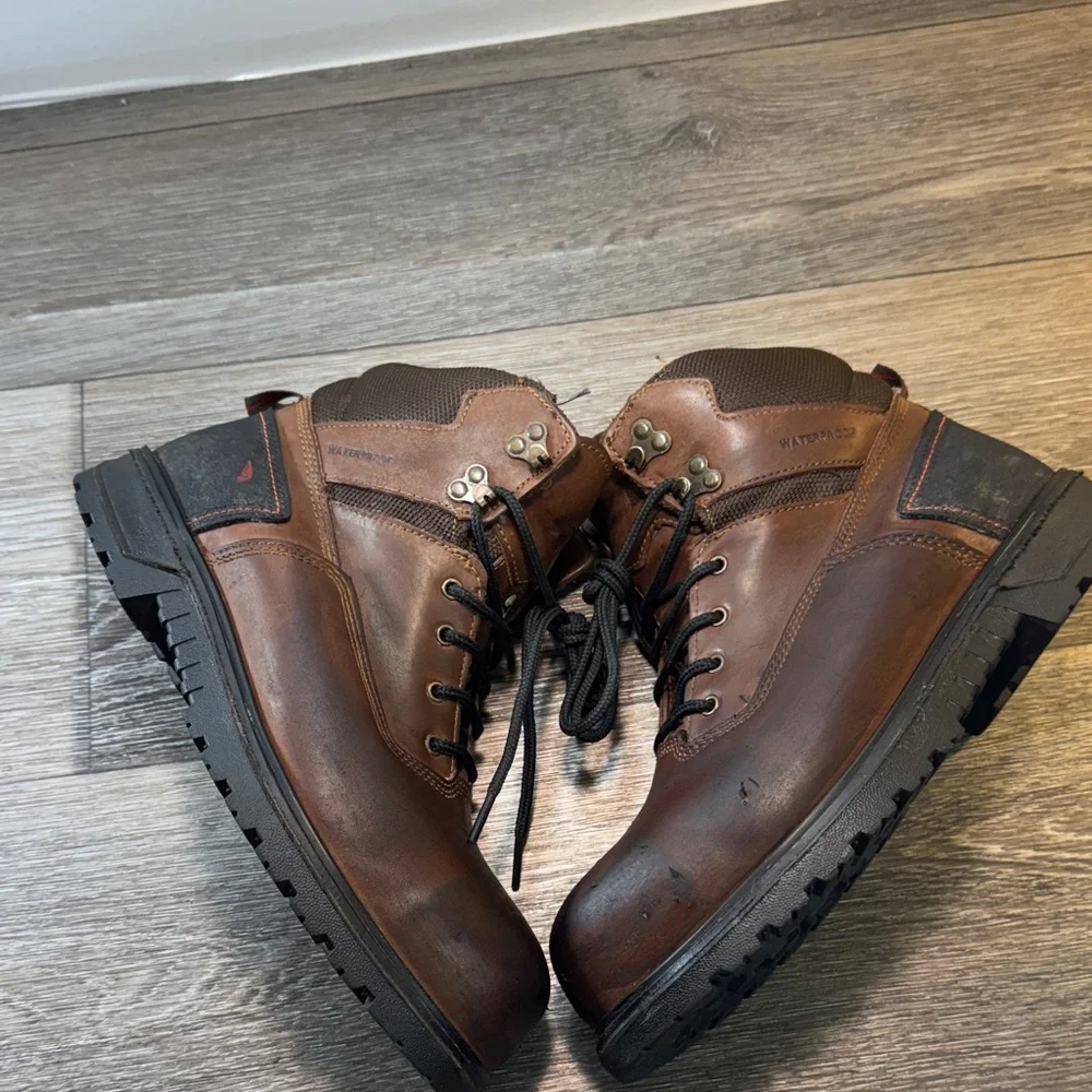 Red Wing Shoes Men's Dark Brown Leather Boots steel toe work boots men’s 9